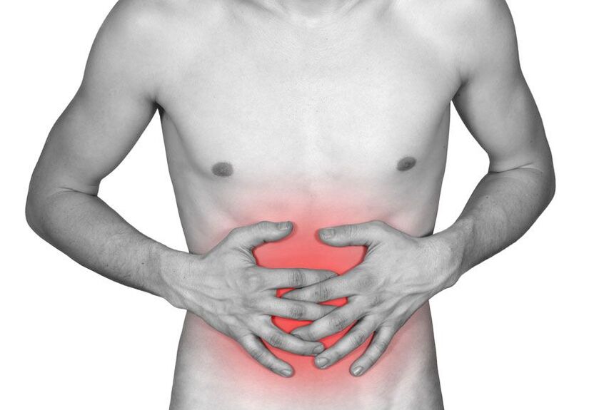 a person’s abdominal pain may be a symptom of the presence of parasites